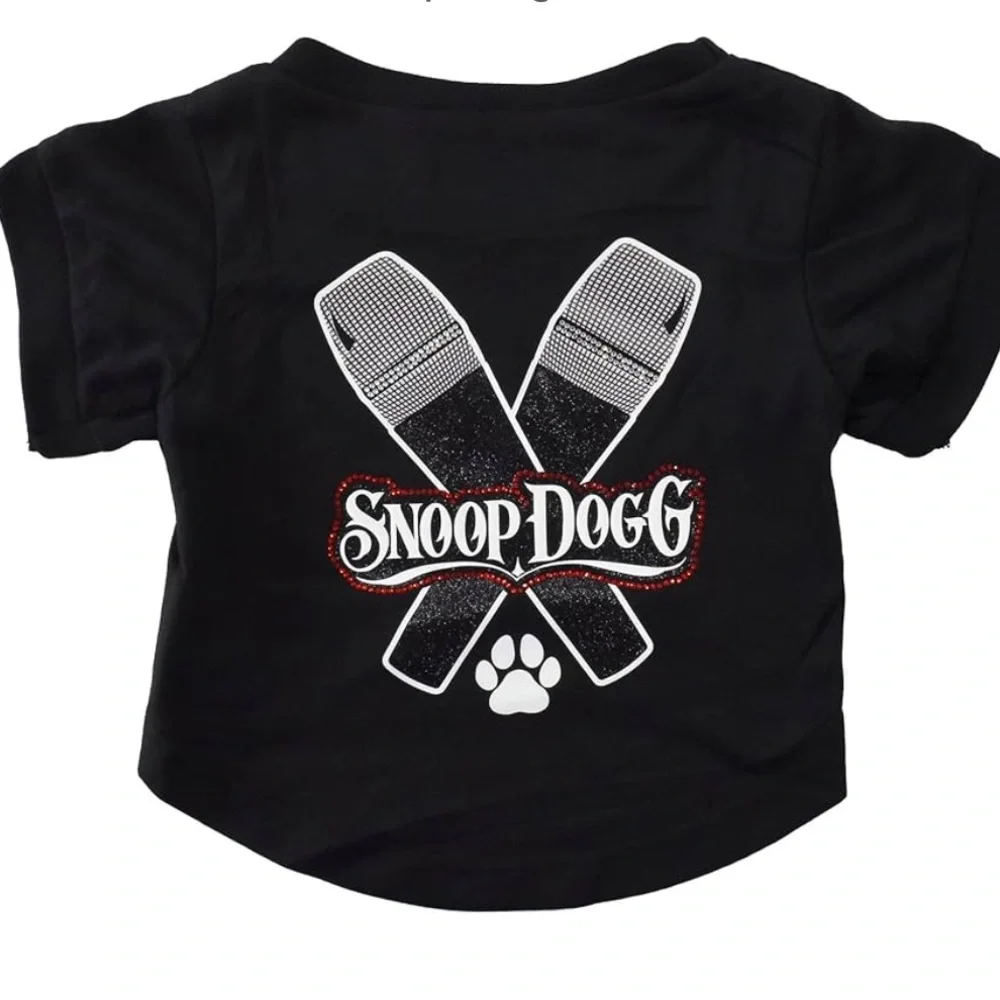NEW Snoop Dogg Deluxe T-shirt size L, w/Mic Drop graphic w/glitter & rhinestones